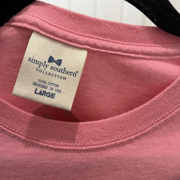 Simply Southern Pink Graphic Tee Think Outside No Box Required Womens Size L - Picture 5 of 6